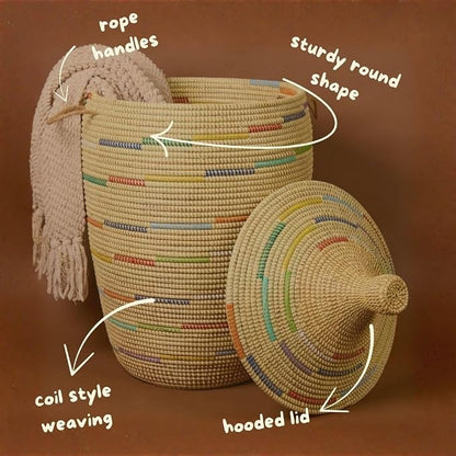 Tall Large Decorative Wicker Storage Basket - Image 3