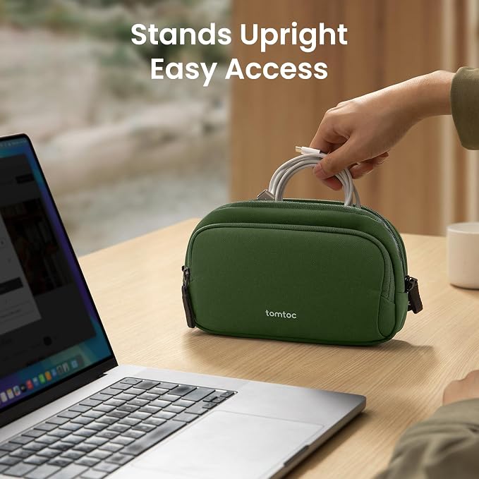 tomtoc Electronic Organizer Travel Case, Water Resistant Dual Compartment Tech - Image 3
