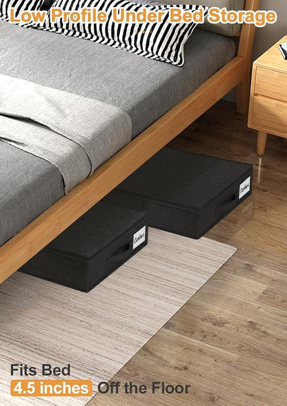 punemi Under Bed Storage Containers, 4.5 Inches Tall Low Profile Underbed - Image 2