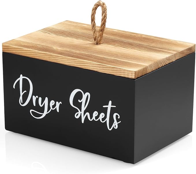Bivvclaz Dryer Sheet Holder, Wooden Laundry Sheets Container, Laundry Room by Bivvclaz