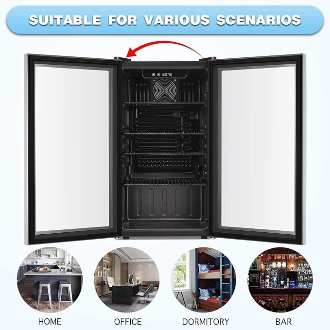Antarctic Star Beverage Refrigerator Cooler -120 Can Glass Door Mini Fridge - Image 3