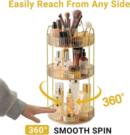 360 Rotating Makeup Organizer, 3 Tier Large Capacity Make Up Organizers and - Image 3