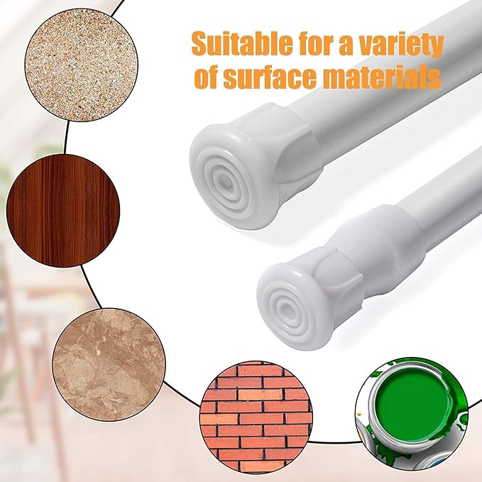 2 Pack Small Tension Rods 7 in to 11 Curtain Rods Window Rods in Extendable - Image 5
