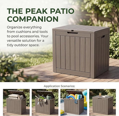 35 Gallon Deck Box Outdoor Waterproof, Resin Storage Box Outdoor Lockable - Image 2