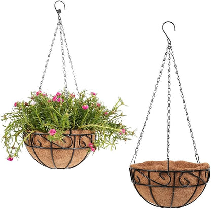 2 Pack 10 inch Metal Hanging Baskets by Dovesail