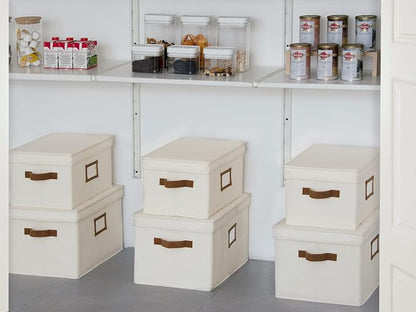 StorageWorks Storage Bins with Lids, Decorative Storage Boxes with Lid and PU - Image 7