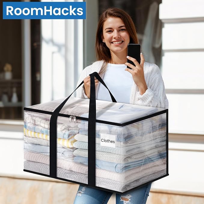 RoomHacks Clear Heavy Duty Extra Large Moving Bags, Reinforced Handle and - Image 6