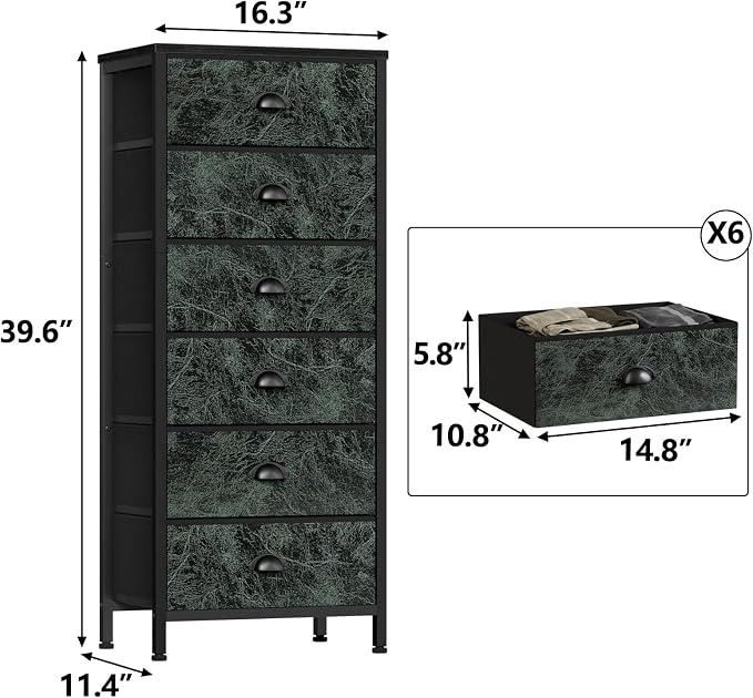 Furnulem Vertical Dresser for Bedroom, Tall Storage Tower Unit and Chest - Image 2