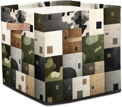 TropicalLife 13x13x13 Inch Large Fabric Storage Cube Geometric Pattern Foldable by TropicalLife