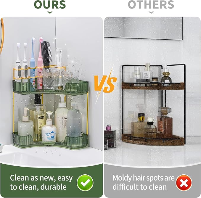 Upgraded 2-Tier Corner Bathroom Countertop Organizer – Spacious Storage - Image 5
