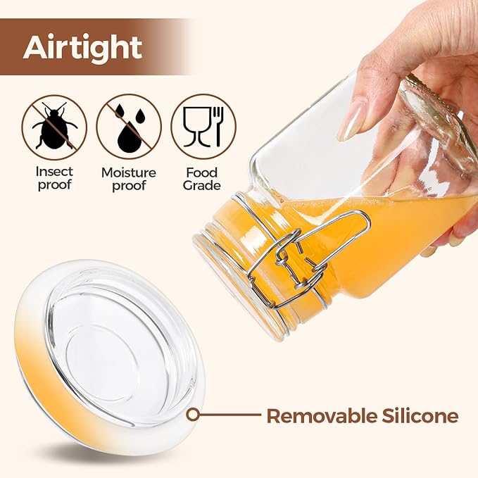 ComSaf Set of 6 Square Glass Jars - Image 4
