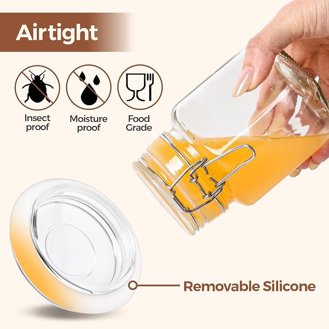 ComSaf Set of 12 Square Glass Jars - Image 4