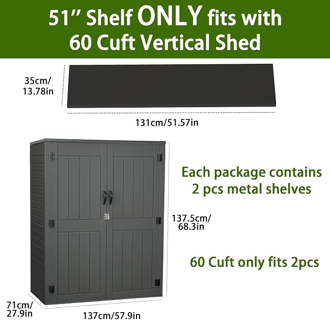 EHHLY Vertical Resin Storage Shed - Image 5