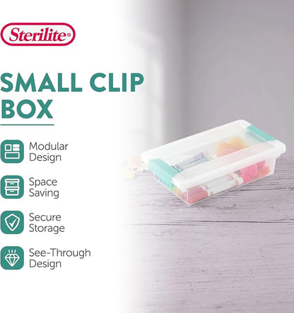 Sterilite 6-Pack Clip Box, Stackable Clear Plastic Bins - Image 2