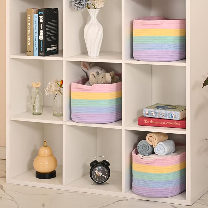 DUHEL Cotton Rope Woven Storage Basket, Used - Image 6