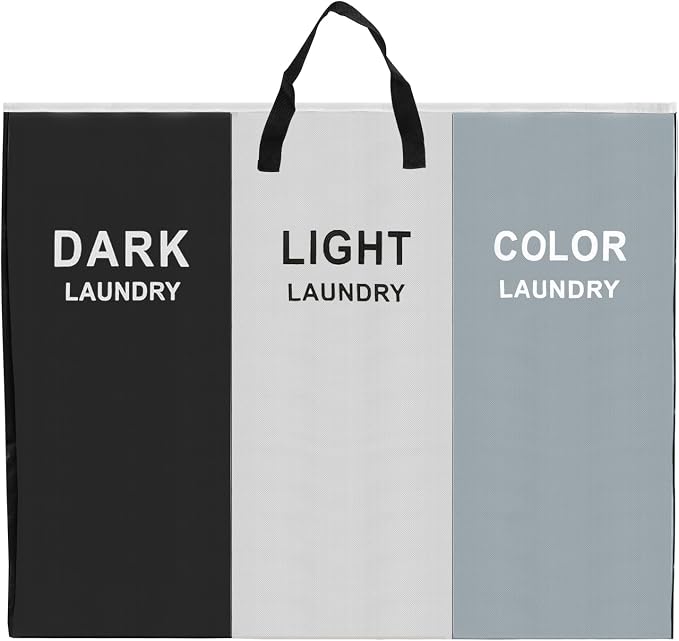 168L Laundry Hamper, Large Blanket Storage Basket Sorter 3 Section Bag Organizer - Image 2