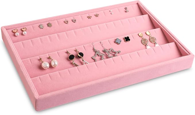 Frebeauty Stackable Velvet Jewelry Organizer Trays - Image 6