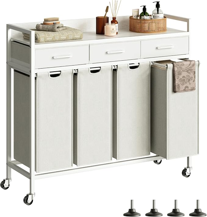 Herture Laundry Sorter 4 Section Laundry Hamper by Herture