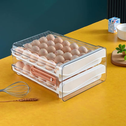 Sooyee Egg Holder for Fridge, 2 Drawers 60 Eggs | Eggs Organizer for - Image 2