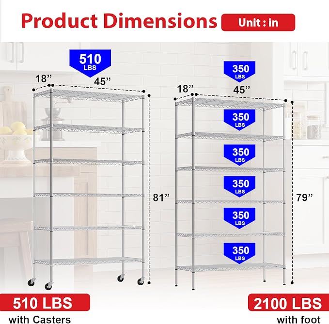 PayLessHere | 6-Tier Wire Shelf - Image 3