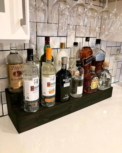 Tiered Bottle Shelf | 2 Tier Liquor Bottle Display | Bar Organization | Display - Image 10
