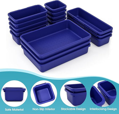 16 PCS Drawer Organizer Set, 4 Size Makeup Drawer Divider Organizer - Image 3