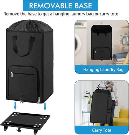 Bukere Laundry Hamper with Wheels, Large Rolling Laundry Basket with 4 Casters - Image 4