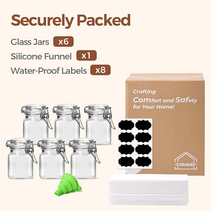 ComSaf Set of 6 Square Glass Spice Jars - Image 8