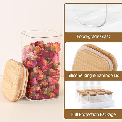 TBWIND 20 Pack 8 oz Square Glass Spice Jars - Image 7