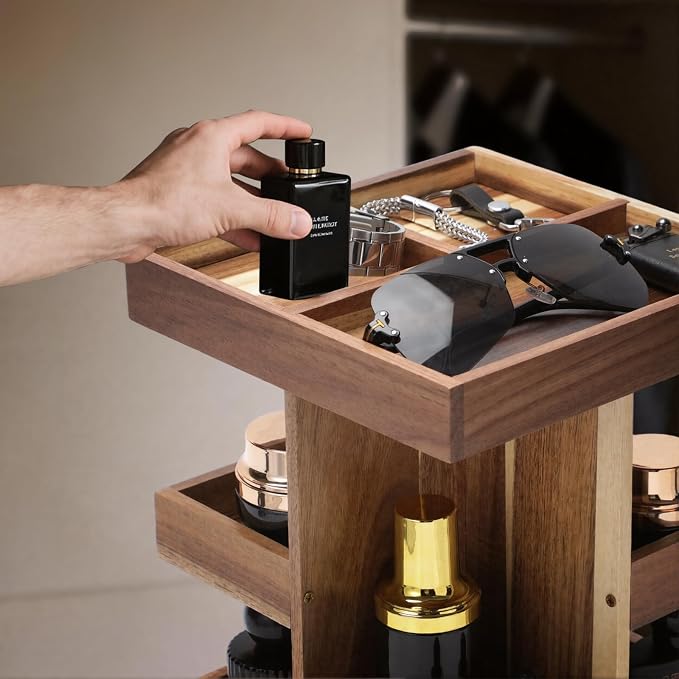 EXIN DECHEN Cologne Organizer for Men, Cologne Stand, 3 Tier Wooden Perfume - Image 5