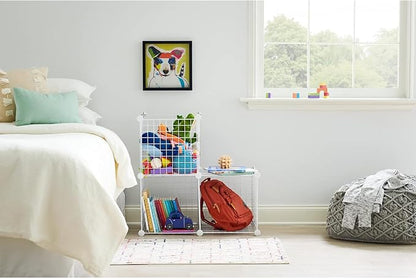 Rubbermaid 3 Piece Storage Wire Stackable Cube Set Easy Assemble White - Image 4