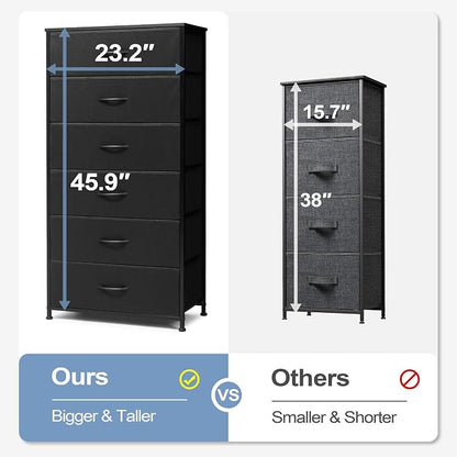 Tall 6-Drawer Wide Fabric Storage Tower Dresser - Image 3