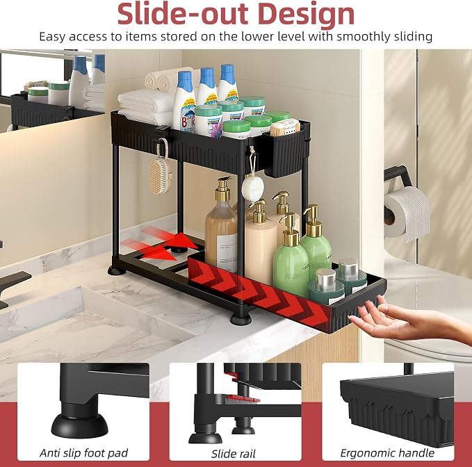 Sevenblue 4-Pack 2-Tier Under Sink Organizer - Image 5
