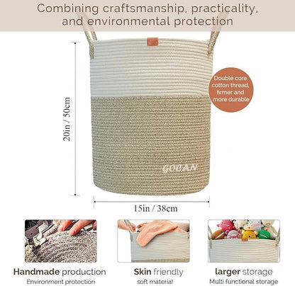 large tall sturdier Laundry Hamper Basket Woven Storage Baskets - Image 3