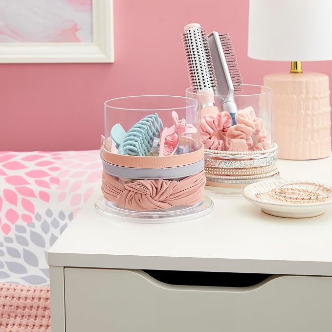 STORi Bella 2-Pack Headband and Scrunchie Holder | Clear Plastic Organizer - Image 3