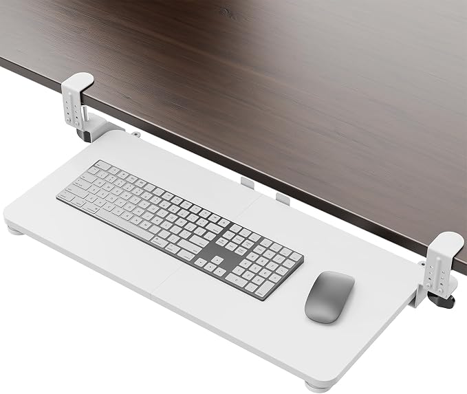 Large Keyboard Tray Under Desk, Pull Out Keyboard & Mouse Tray by XyndyxErgonomicDesign