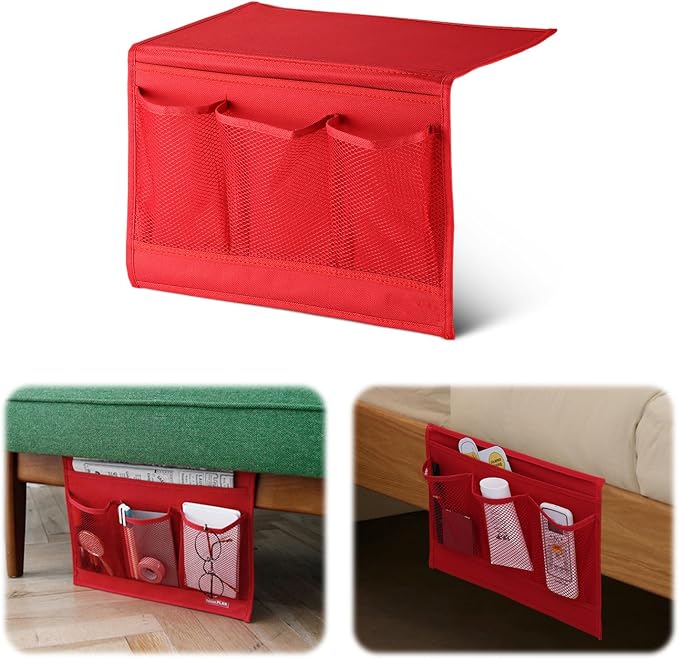 Bedside Storage Organizer with 4 Pockets, Bedside Caddy, Remote Control Holder by Unknown
