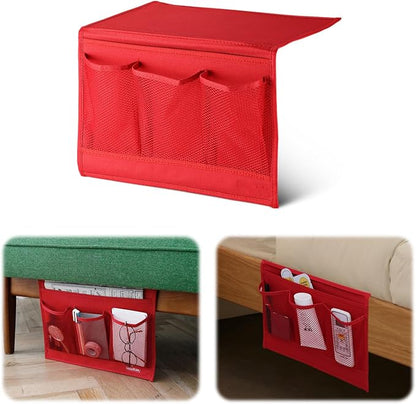 Bedside Storage Organizer with 4 Pockets, Bedside Caddy, Remote Control Holder by Unknown