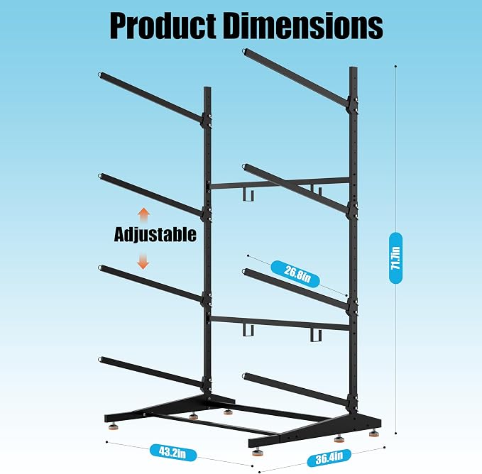 Kayak Storage Rack, Heavy-Duty Outdoor Canoe Rack, Reinforced, and Enhanced - Image 7