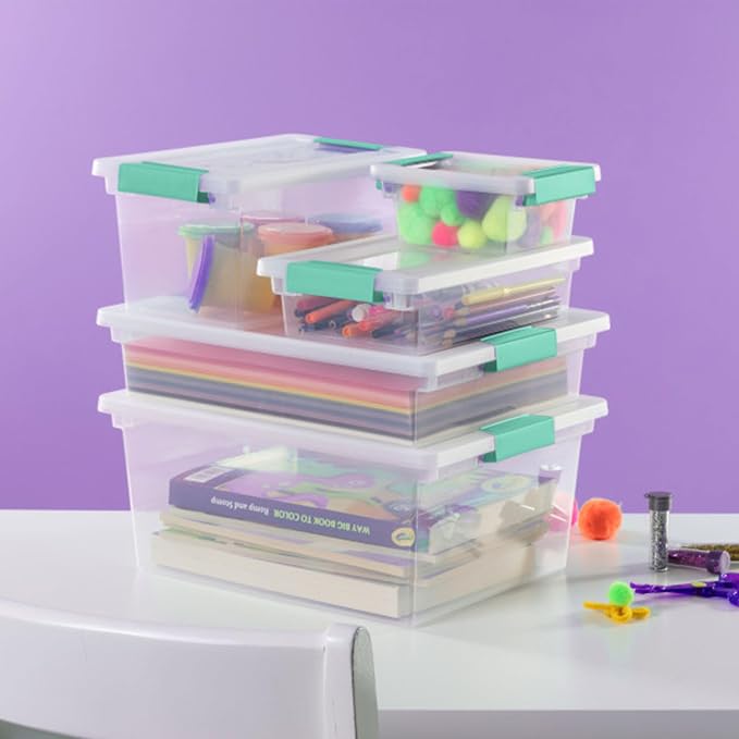 Sterilite Clip Box, Stackable Clear Plastic Bins- Mini, Arts or Crafts Supplies - Image 4