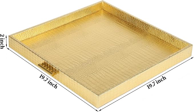 HofferRuffer Elegant Decorative Serving Tray, Coffee Table Serve Tea, Coffee or - Image 2