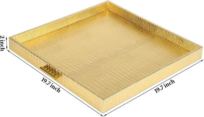 HofferRuffer Elegant Decorative Serving Tray, Coffee Table Serve Tea, Coffee or - Image 2