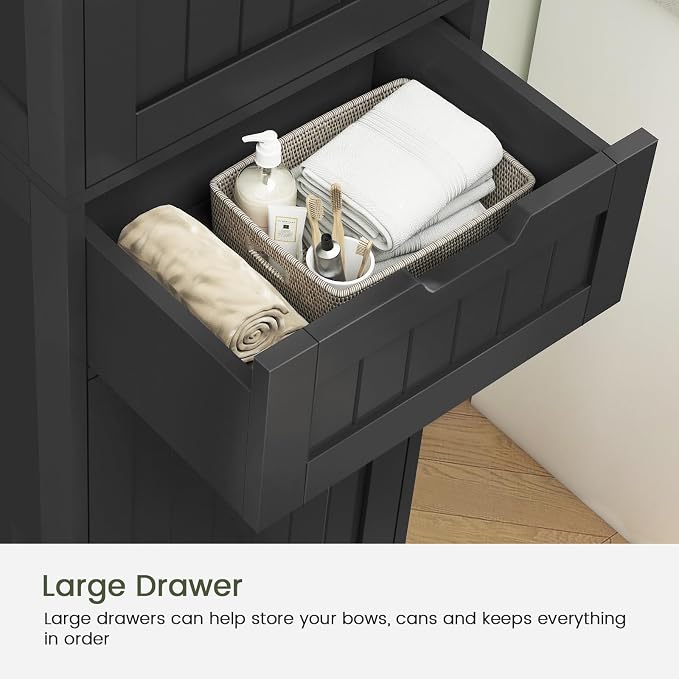 Iwell Tall Black Bathroom Cabinet - Image 5
