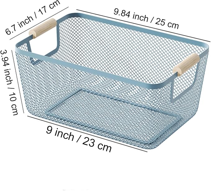 AJIODA Metal Mesh Steel Basket, Small Wire Storage Organizer Baskets - Image 3