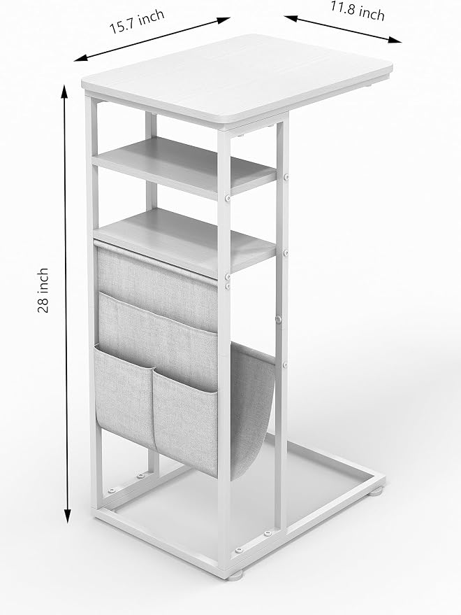 C Shaped End Table 28" 3-Tier C Table - Image 3