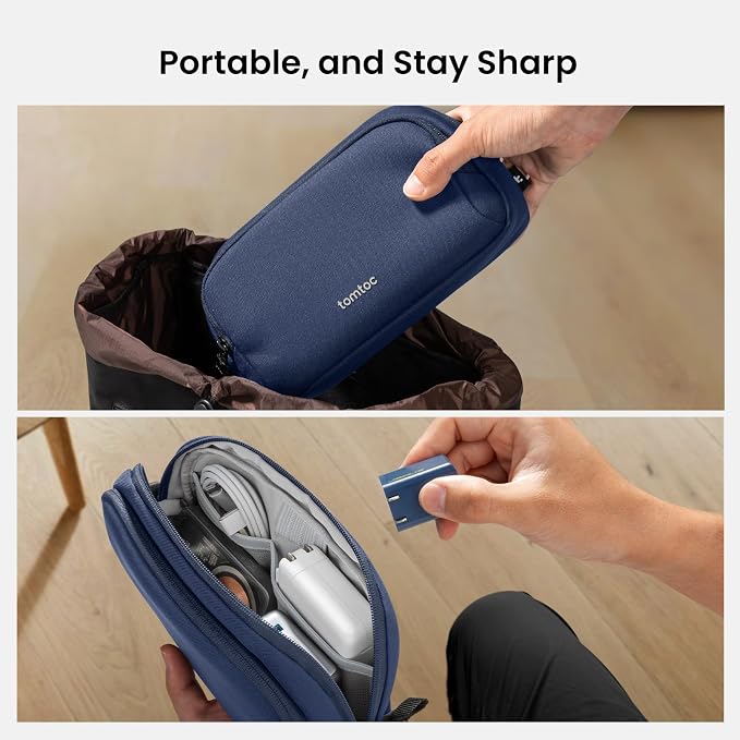 tomtoc Electronic Organizer Travel Case, Water Resistant Dual Compartment Tech - Image 10