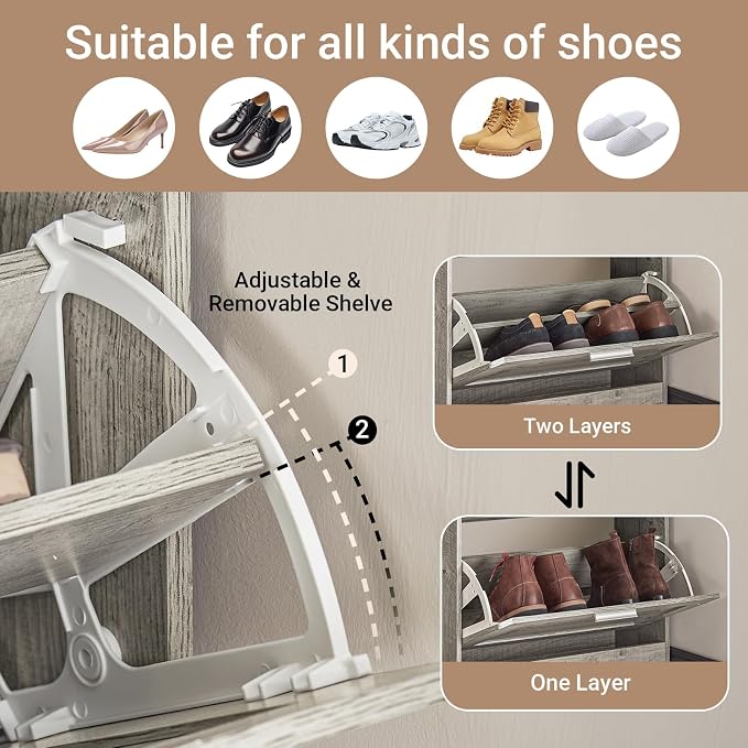 Haotian Enclosed Shoe Rack for Entryway | Shoe Cabinet - Image 3