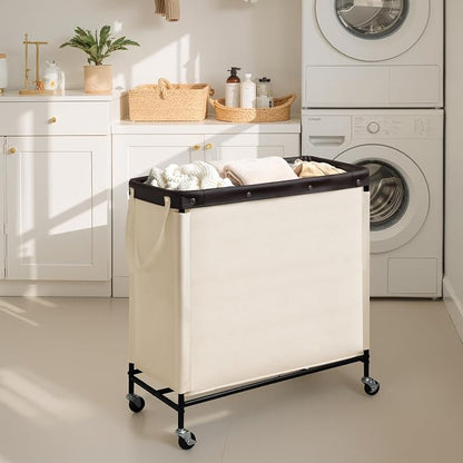 StorageWorks 3 Section Laundry Hamper, Rolling Laundry Cart - Image 6