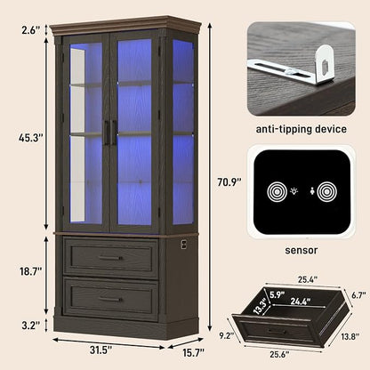 St.Mandyu 71" Tall Display Cabinet - Image 2