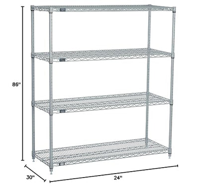Nexel "Nexel 24"" x 30"" x 86"", 4 Tier, NSF Listed Adjustable Wire Shelving - Image 7